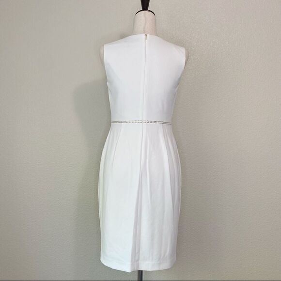 NWOT DKNY White Sleeveless Studded Waist Sheath Dress - Picture 9 of 14